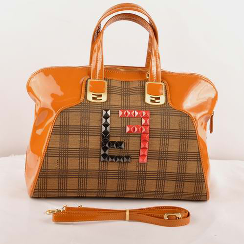 F2537 Fendi Chameleon Bag Pelle con tessuto F2537 frumento